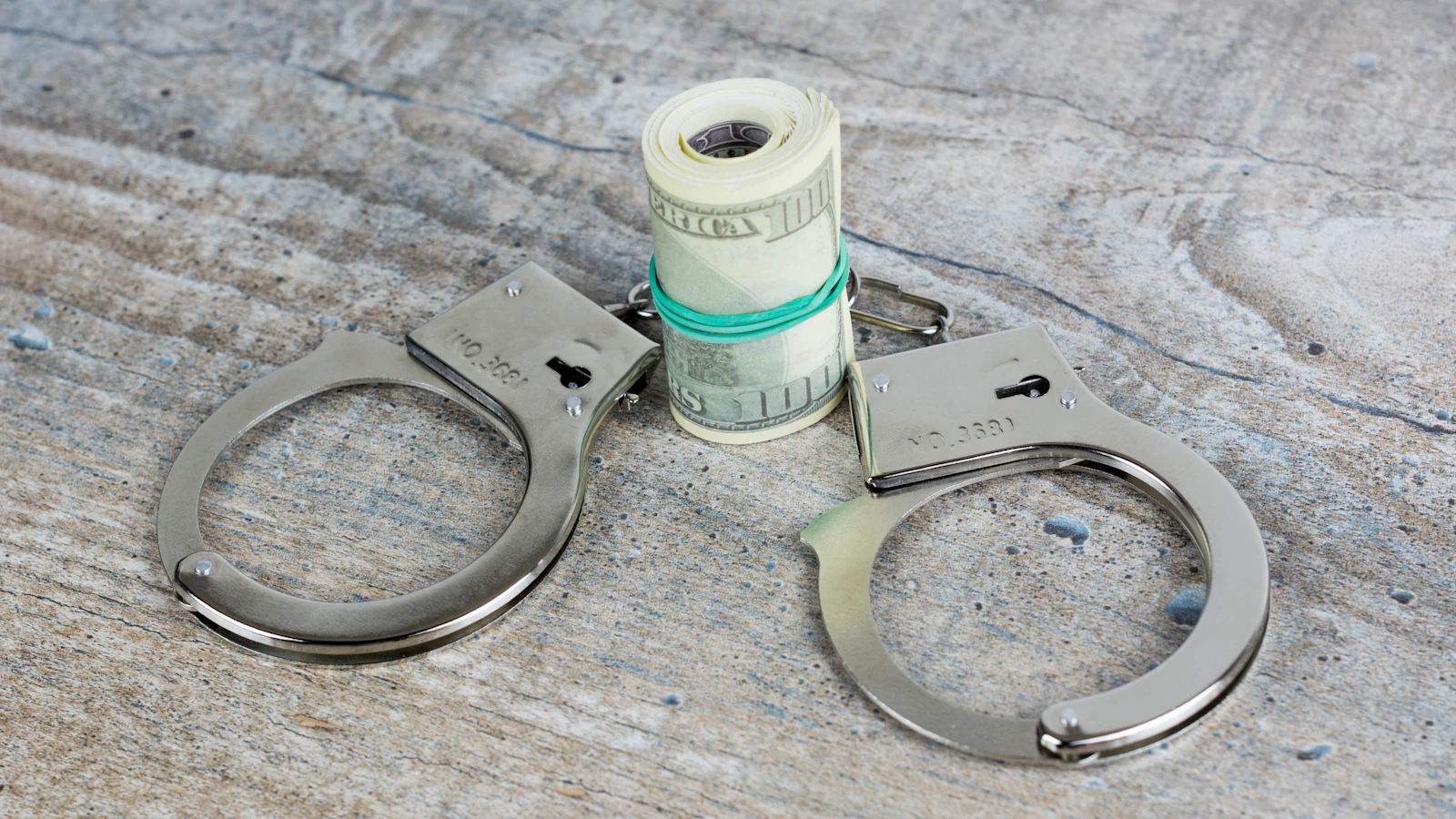 Roll of cash and scissors on a table — Embezzlement charges in Oklahoma